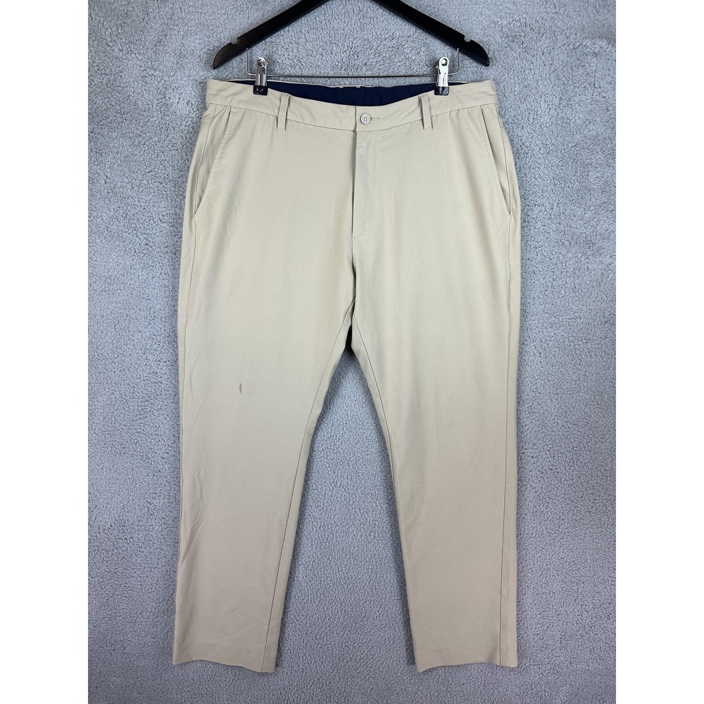FootJoy Golf Pants Mens 38x30 Beige Stretch Stretch Rugby Classic Flat Front Men